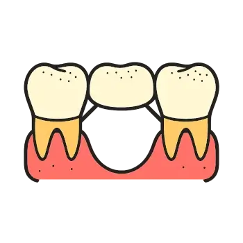 Dental bridge being fitted in patient's mouth